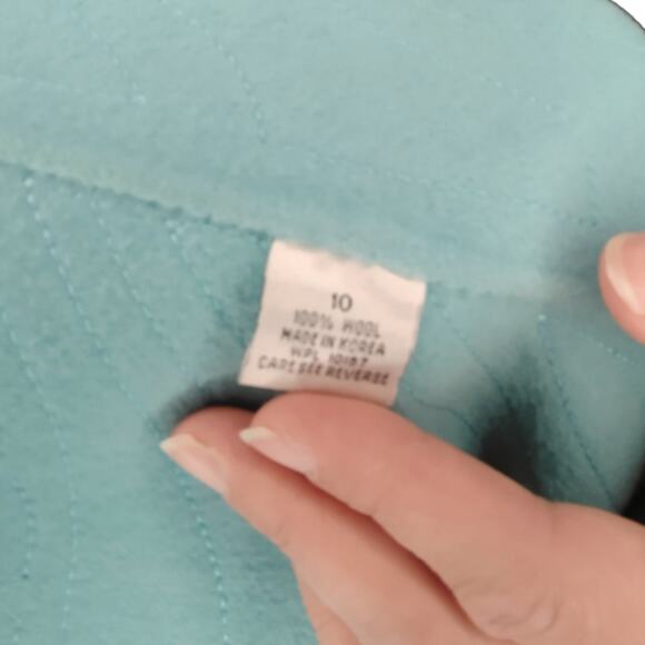 Vintage Blue Quilted Wool Jacket size 10 - Picture 10 of 10